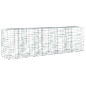 Gabionový koš s víkem 500 x 100 x 150 cm pozinkované železo - obrázek 5