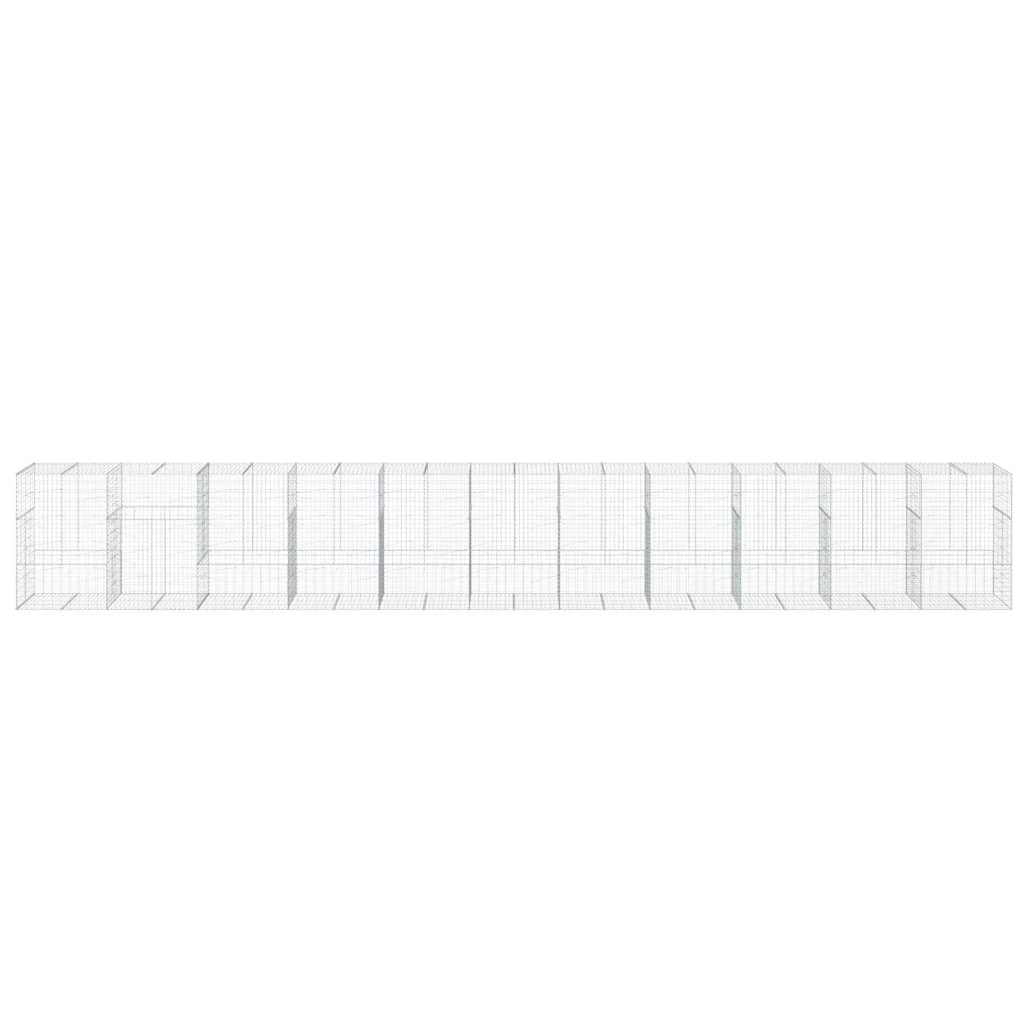 vidaXL Schanskorf 1100x100x150 cm gegalvaniseerd ijzer zilverkleurig afbeelding