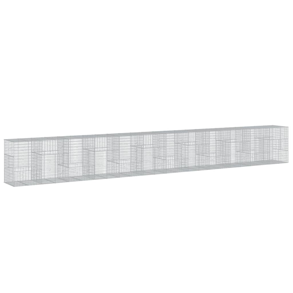 vidaXL Gabionový koš s víkem 1 200 x 100 x 150 cm pozinkované železo
