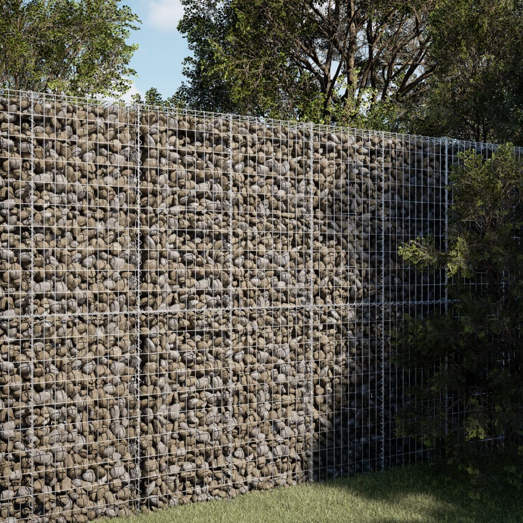 vidaXL Coș gabion cu capac, 100x100x200 cm, fier galvanizat