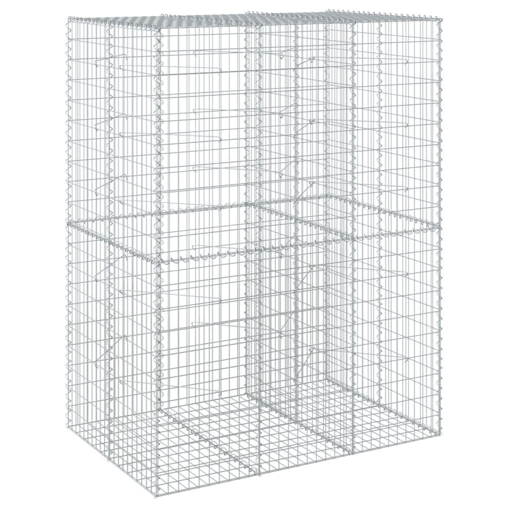 vidaXL Gabiónový kôš s krytom 150x100x200 cm pozinkované železo