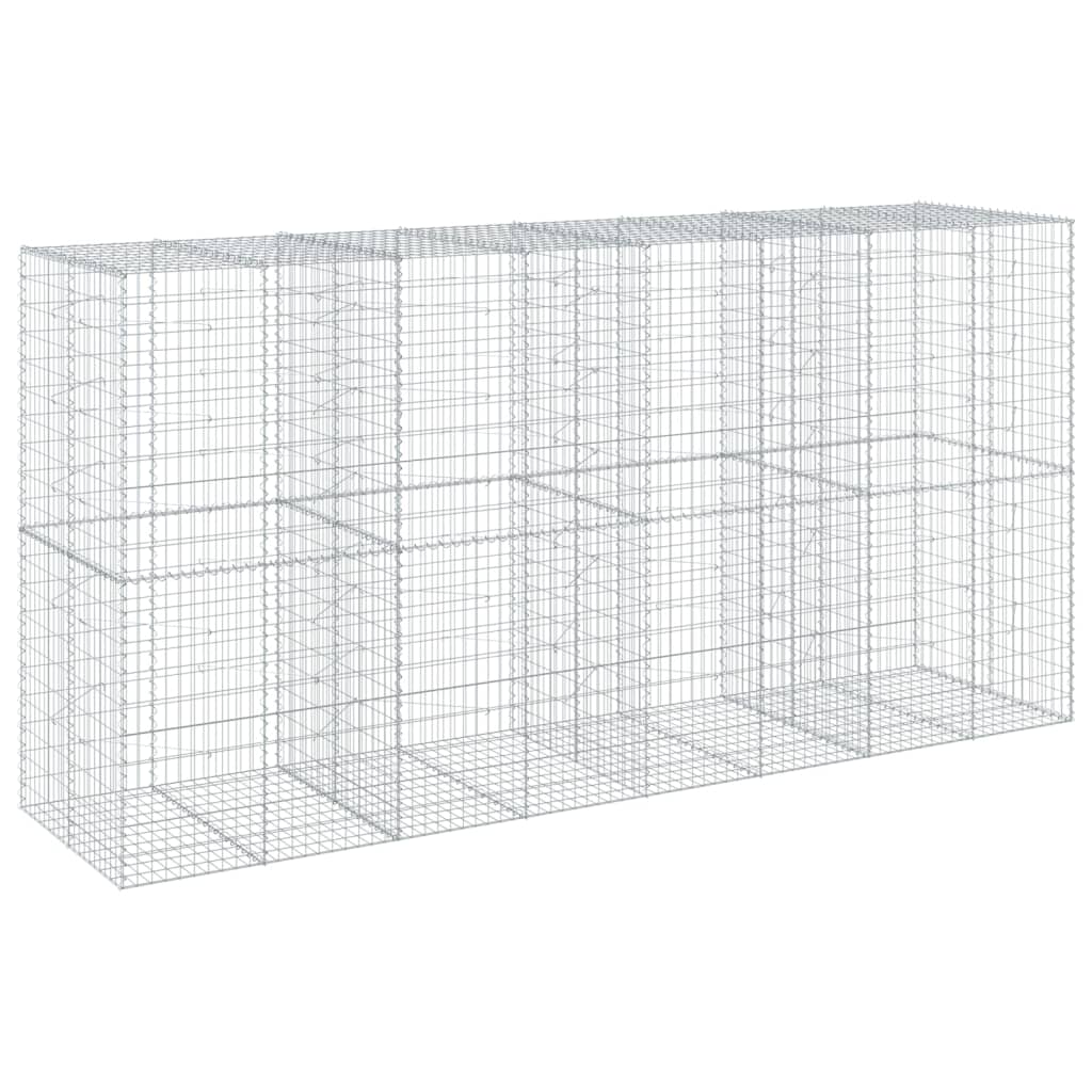 vidaXL Gabiónový kôš s krytom 400x100x200 cm pozinkované železo