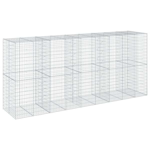 vidaXL kaanega gabioonkorv, 450 x 100 x 200 cm, tsingitud raud