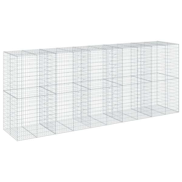 vidaXL kaanega gabioonkorv, 500 x 100 x 200 cm, tsingitud raud