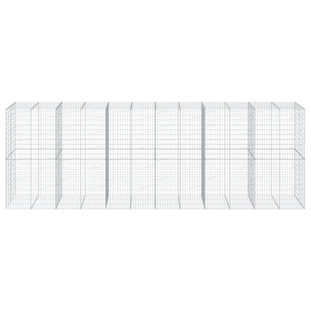 vidaXL Gabiónový kôš s krytom 600x100x200 cm pozinkované železo