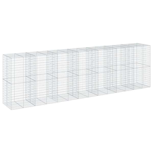 vidaXL kaanega gabioonkorv, 700 x 100 x 200 cm, tsingitud raud