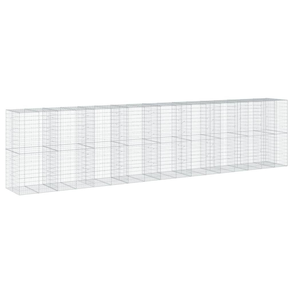 vidaXL GabionovĂ˝ koĹˇ s vĂ­kem 850 x 100 x 200 cm pozinkovanĂ© Ĺľelezo