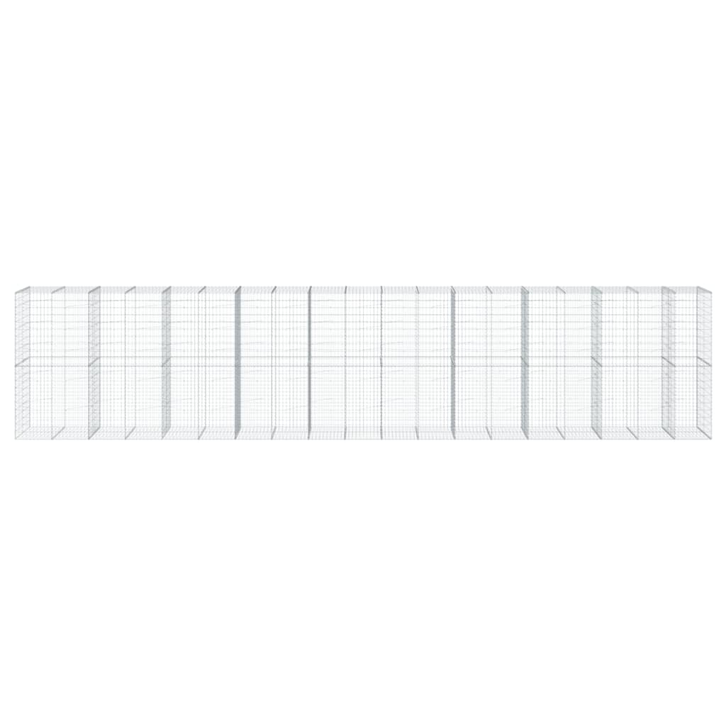 vidaXL Schanskorf 950x100x200 cm gegalvaniseerd ijzer zilverkleurig afbeelding