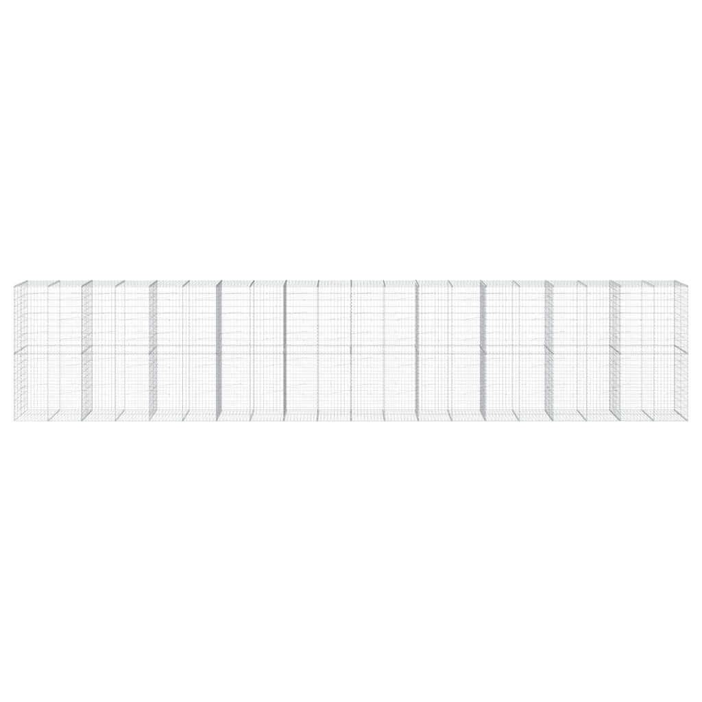 vidaXL Gabiónový kôš s krytom 1000x100x200 cm pozinkované železo