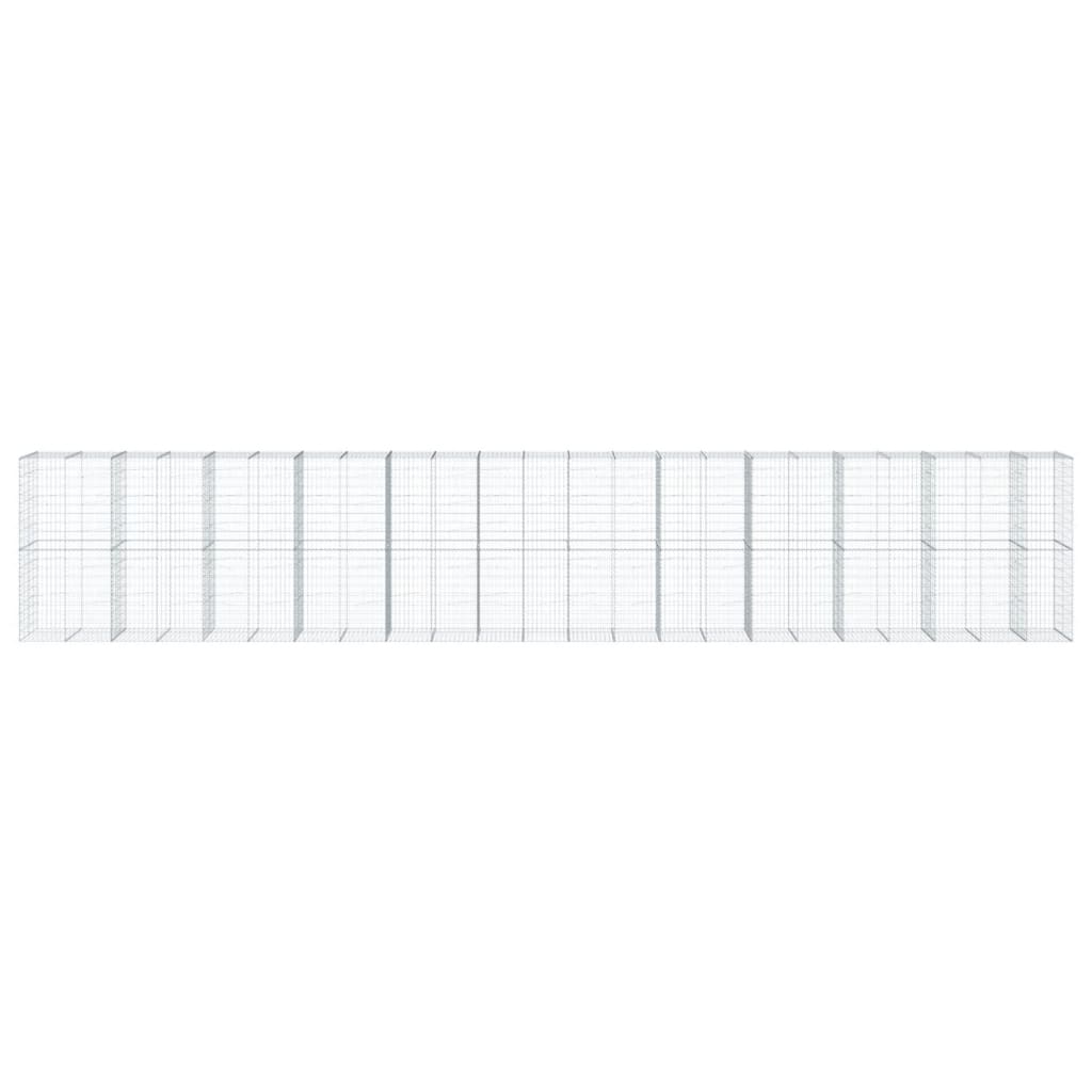 vidaXL Schanskorf 1150x100x200 cm gegalvaniseerd ijzer zilverkleurig afbeelding