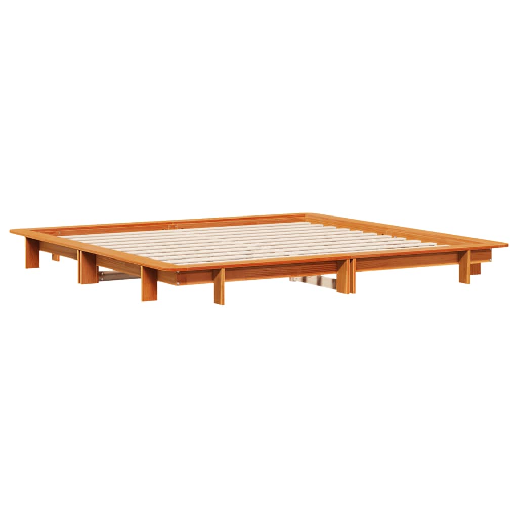vidaXL Bedframe zonder matras massief grenenhout wasbruin 160x200 cm afbeelding