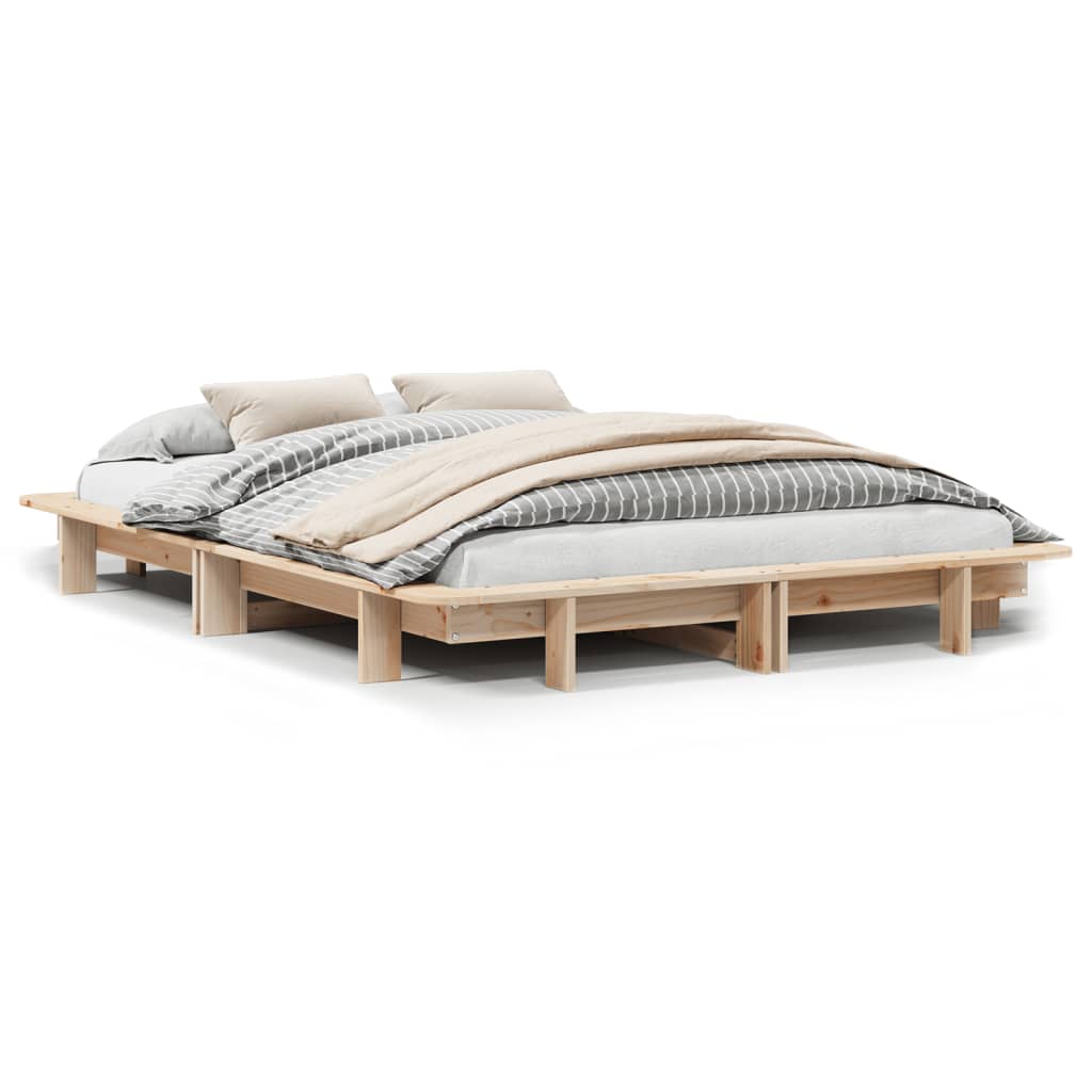 vidaXL Bedframe zonder matras massief grenenhout 120x200 cm bruin, foto 3