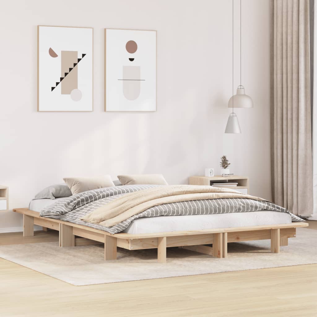 vidaXL sengeramme uden madras 120x200 cm massivt fyrretræ