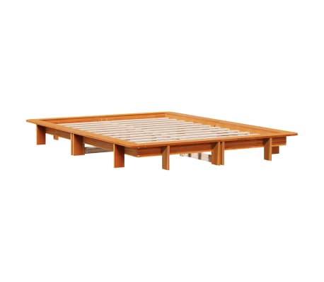vidaXL Massivholzbett ohne Matratze Wachsbraun 140x190 cm Kiefernholz