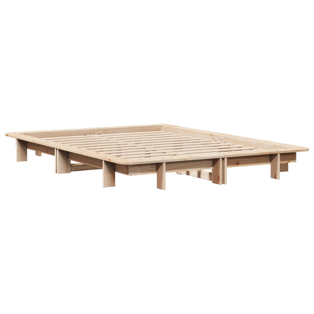 vidaXL Bedframe zonder matras massief grenenhout 135x190 cm afbeelding