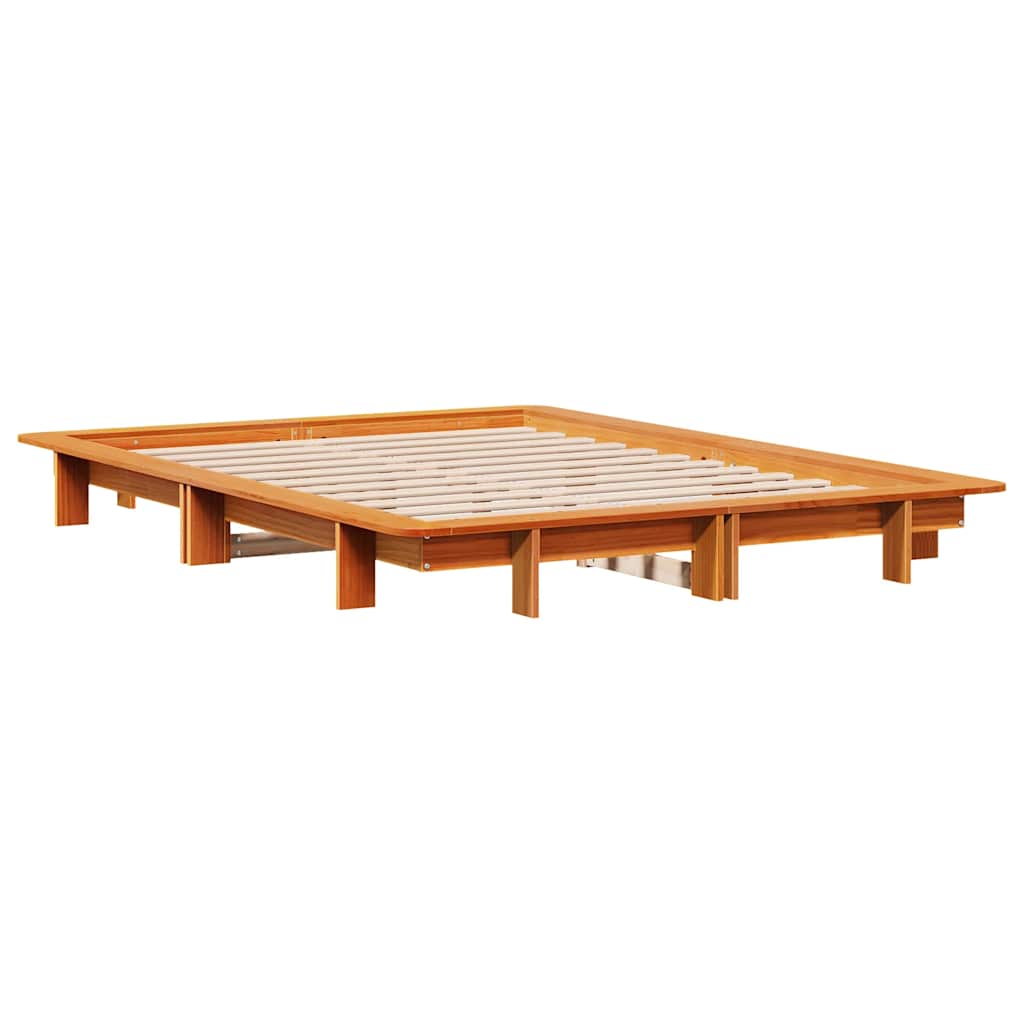 vidaXL Bedframe zonder matras massief grenenhout wasbruin 120x190 cm bruin, foto 2