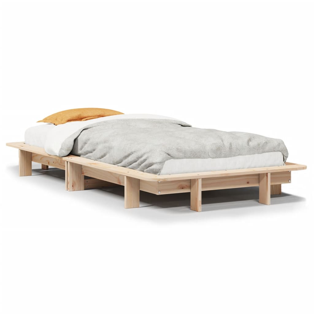 vidaXL Bedframe zonder matras massief grenenhout 90x190 cm bruin, foto 3