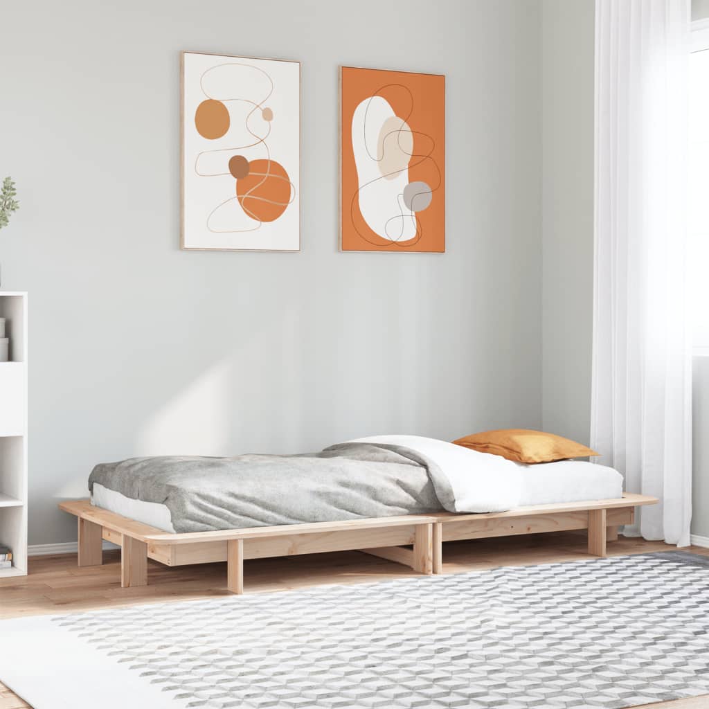 vidaXL Massivholzbett ohne Matratze 75x190 cm Kiefernholz