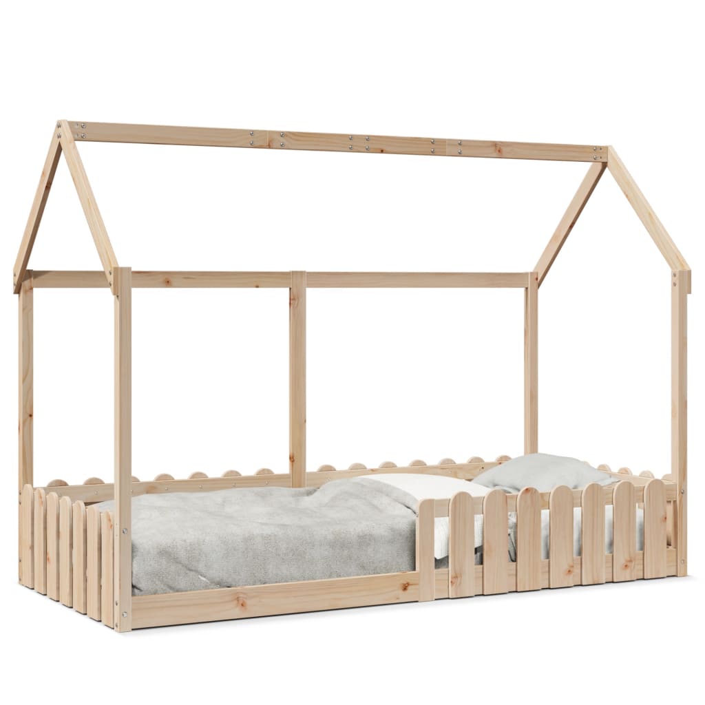 vidaXL Cadru pat tip casă pentru copii, 90x190 cm, lemn masiv de pin