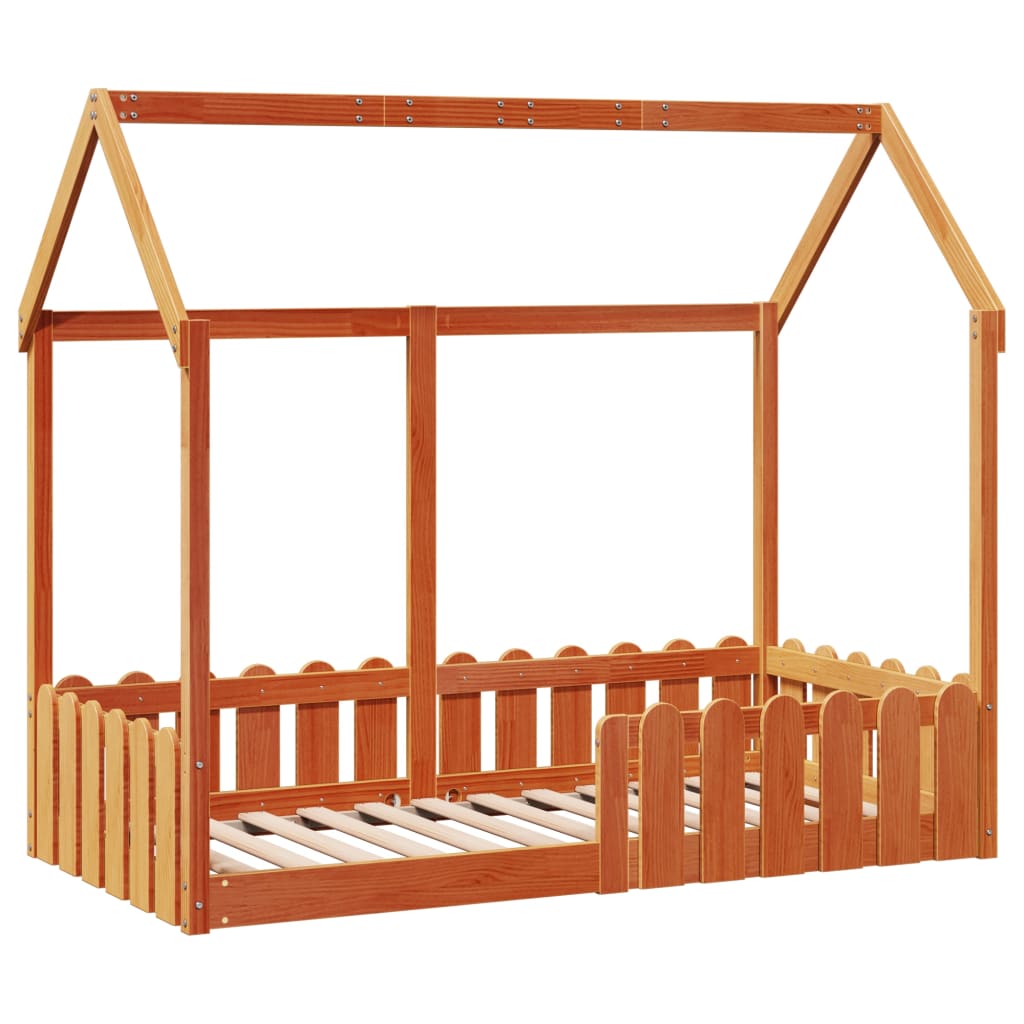 vidaXL Bedhuis wasbruin massief grenenhout 80x160 cm afbeelding