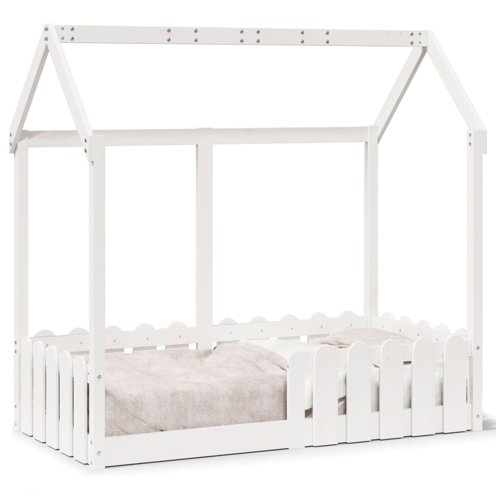 vidaXL Bedhuis wit massief grenenhout 70x140 cm, foto 3