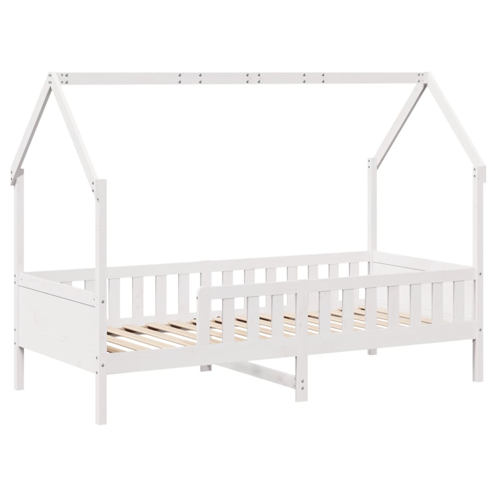 vidaXL Cadru pat tip casă pentru copii alb 90x190 cm lemn masiv de pin