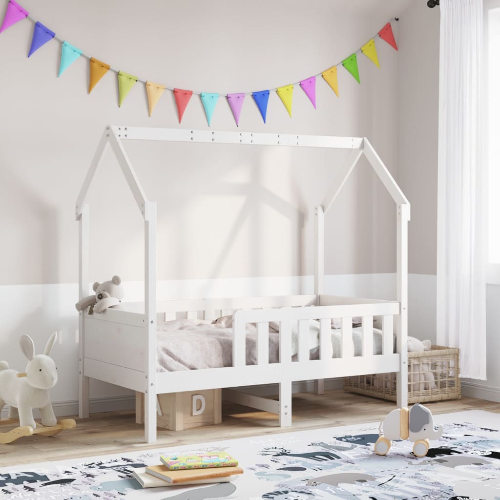vidaXL sengeramme til husseng 80x160 cm massivt fyrretræ hvid