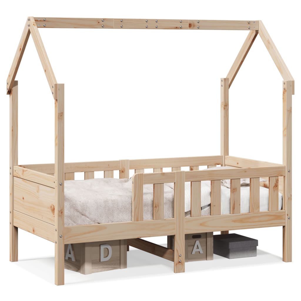 vidaXL Cadru pat tip casă pentru copii, 70x140 cm, lemn masiv de pin