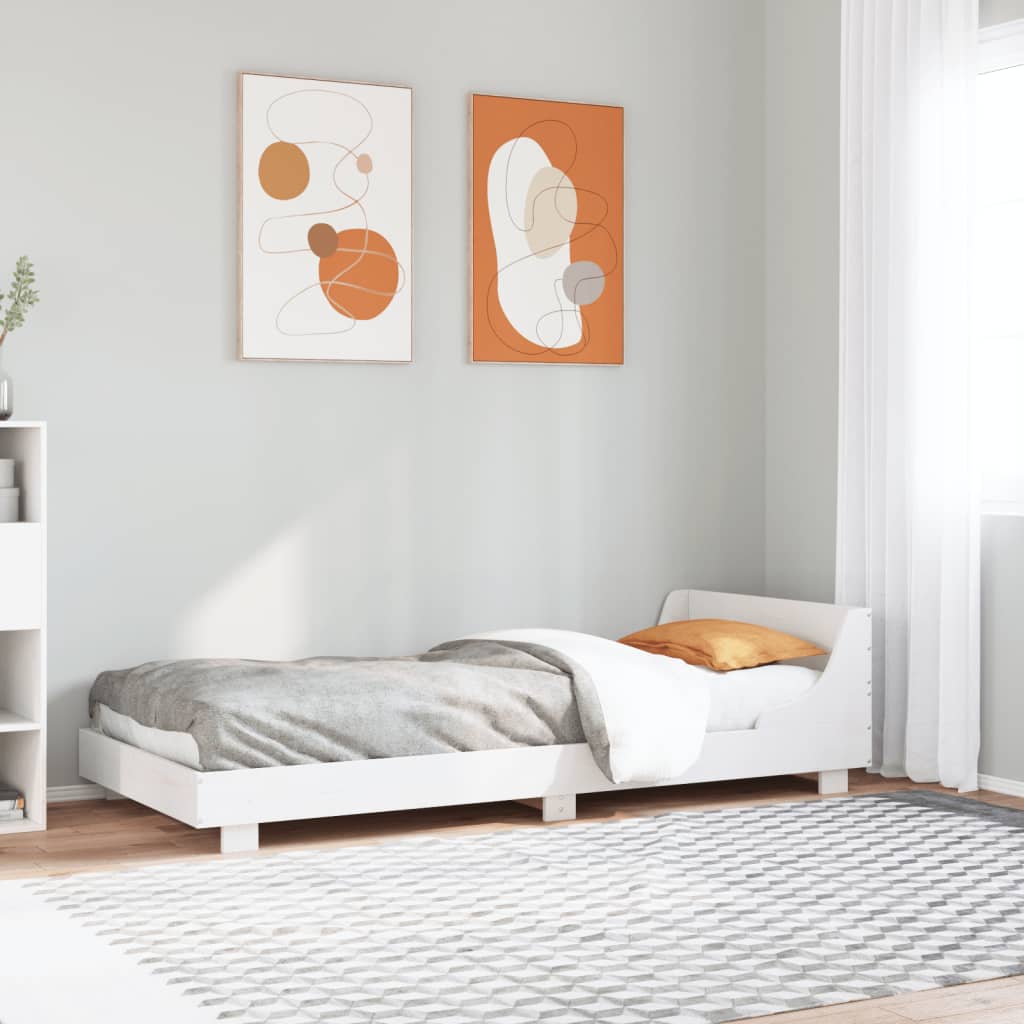 vidaXL sengeramme uden madras 90x190 cm massivt fyrretræ hvid