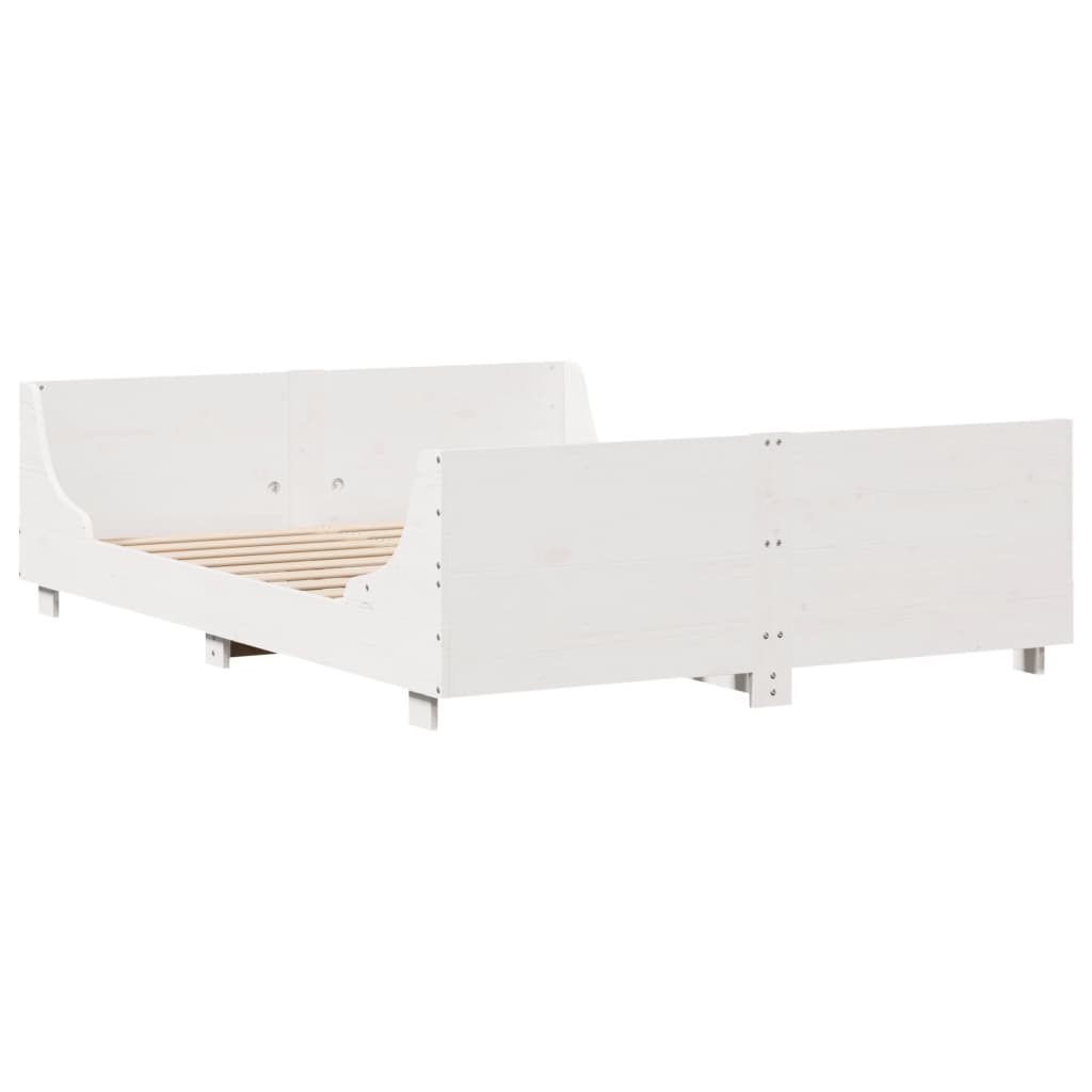 vidaXL Bedframe zonder matras massief grenenhout wit 120x200 cm afbeelding