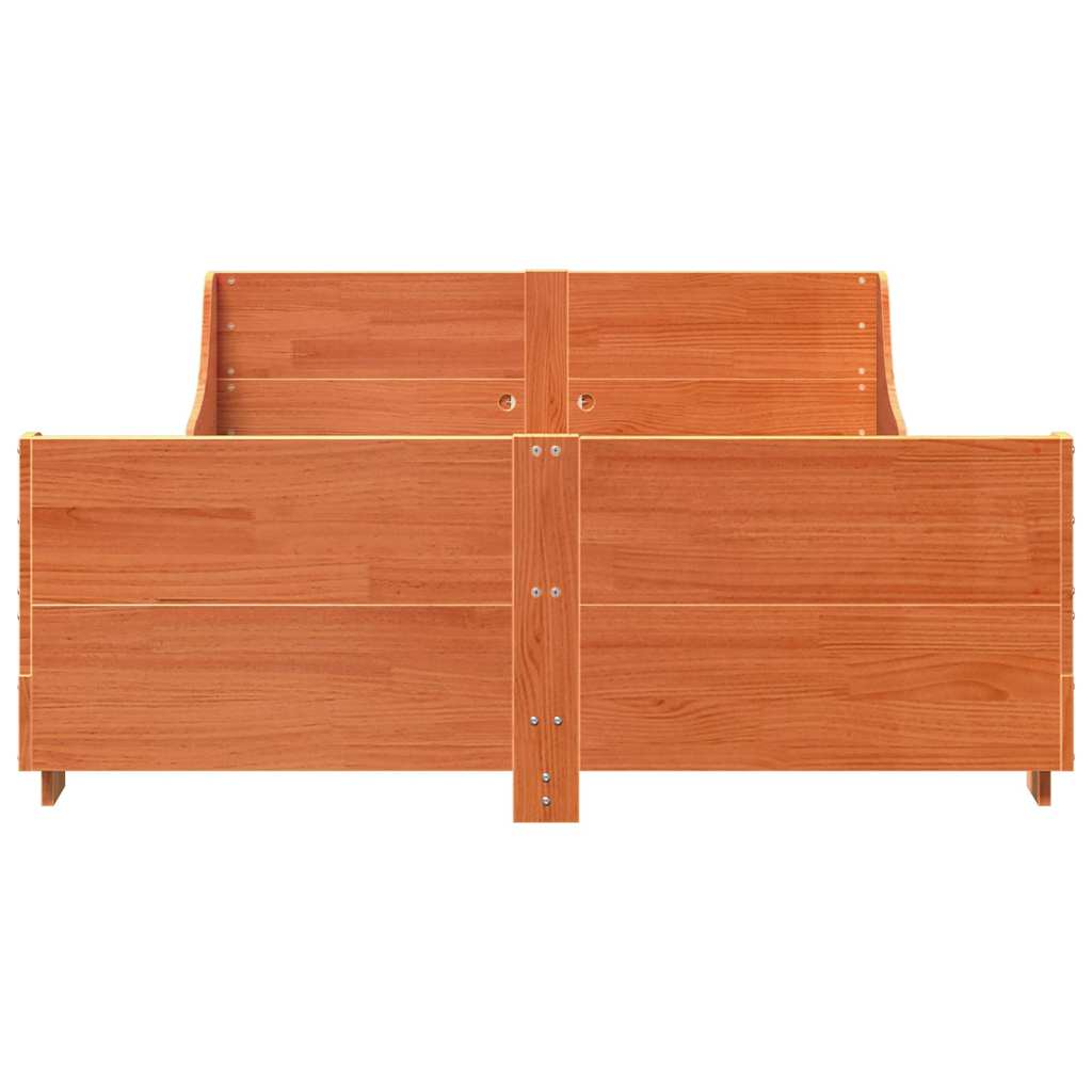 vidaXL Bedframe zonder matras massief grenenhout wasbruin 120x200 cm bruin, foto 4