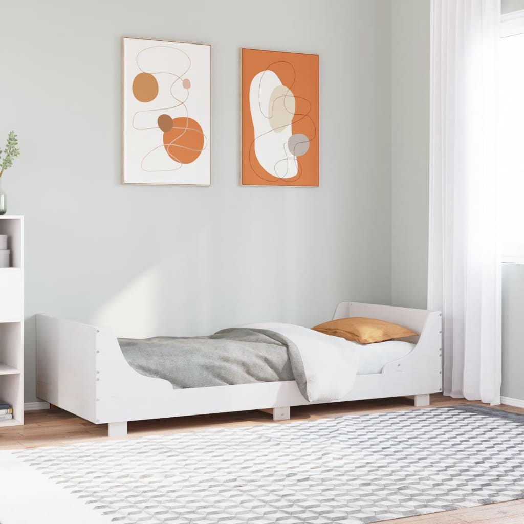 vidaXL sengeramme uden madras 90x200 cm massivt fyrretræ hvid