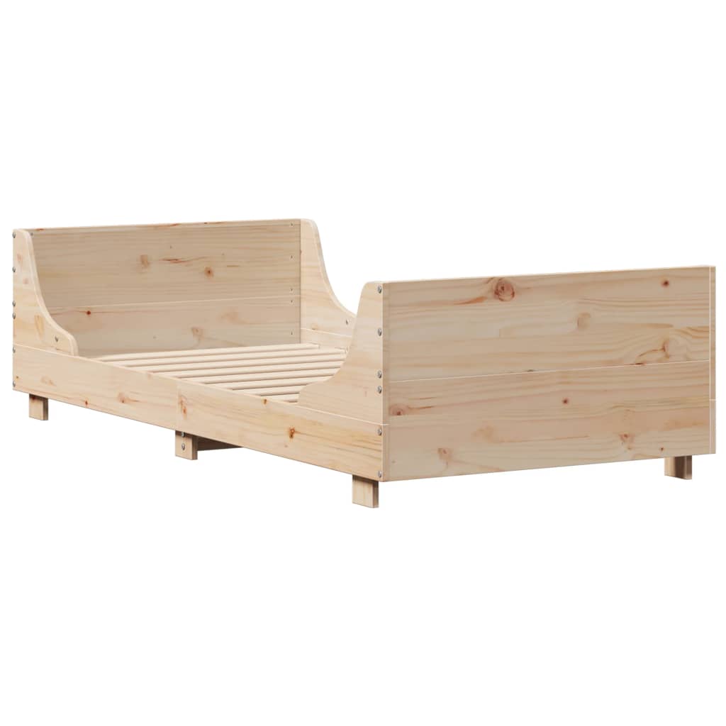 vidaXL Bedframe zonder matras massief grenenhout 75x190 cm afbeelding
