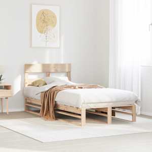 Posteljni okvir brez vzmetnice 75x190 cm trdna borovina