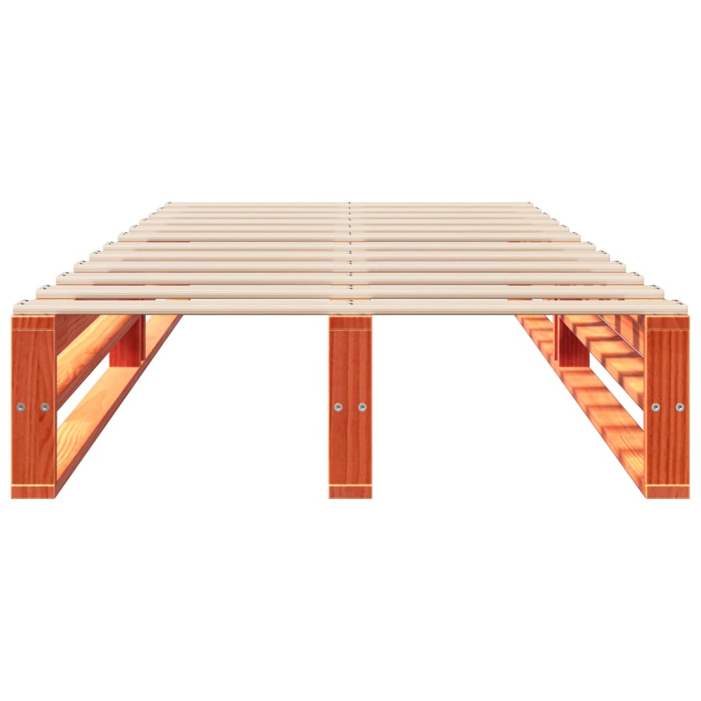 vidaXL Bedframe zonder matras massief grenenhout wasbruin 90x200 cm bruin, foto 4
