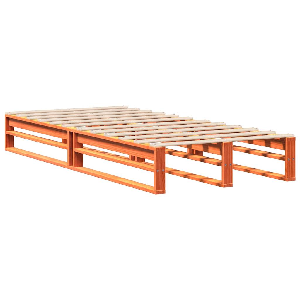 vidaXL Bedframe zonder matras massief grenenhout wasbruin 100x200 cm afbeelding