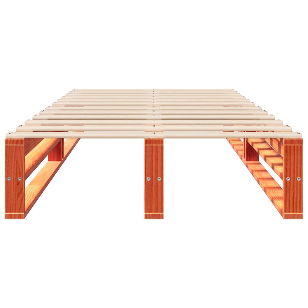 vidaXL Bedframe zonder matras massief grenenhout wasbruin 100x200 cm bruin, foto 4