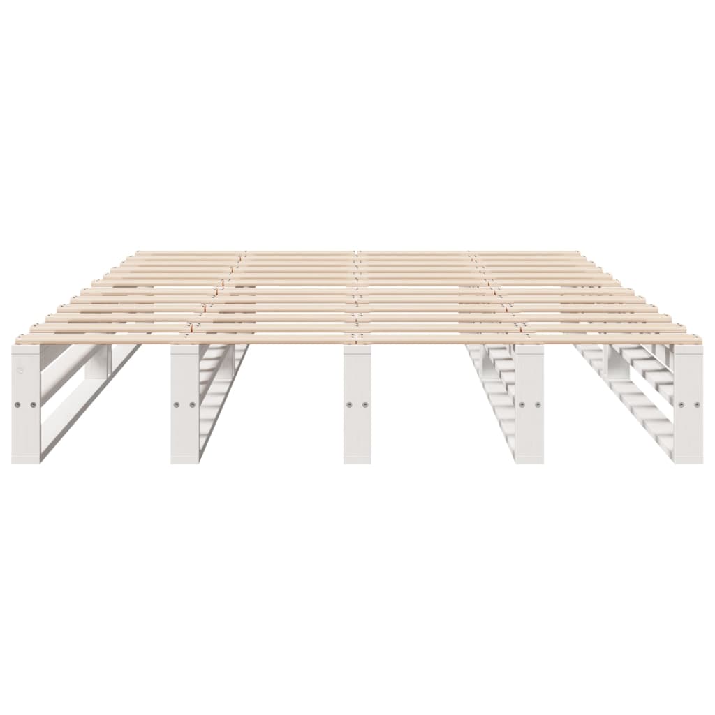 vidaXL Bedframe zonder matras massief grenenhout wit 120x200 cm, foto 4