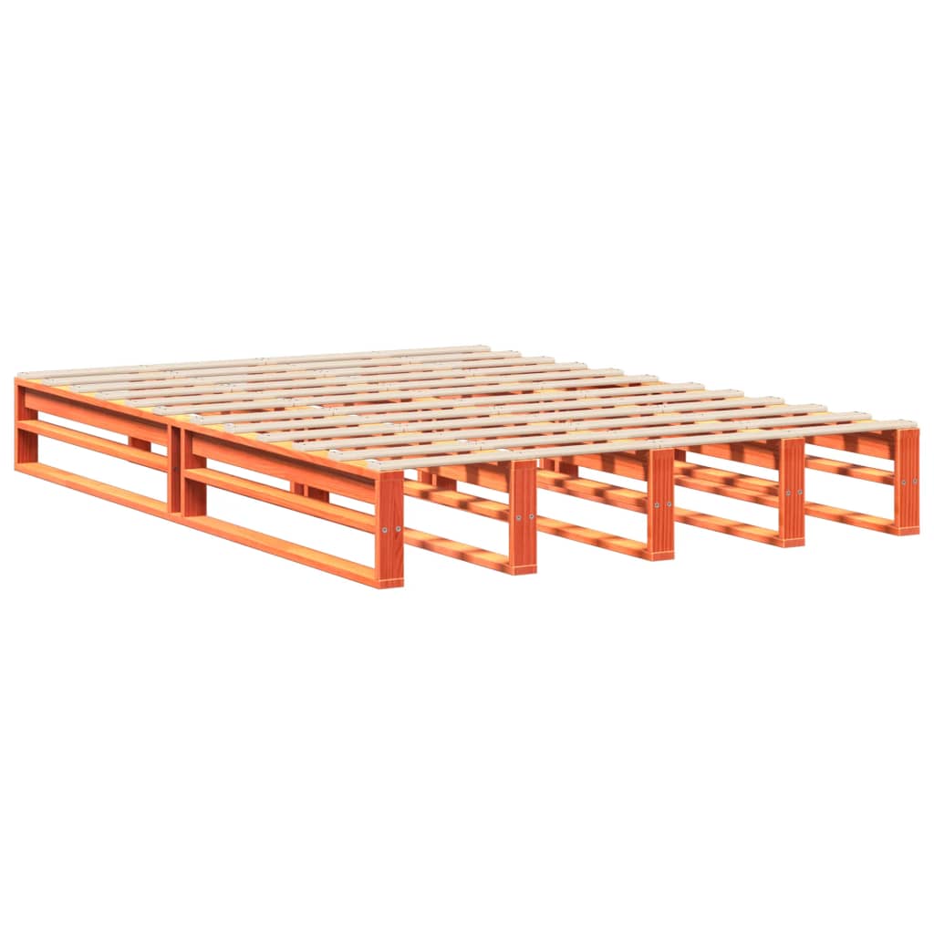 vidaXL Bedframe zonder matras massief grenenhout wasbruin 150x200 cm afbeelding