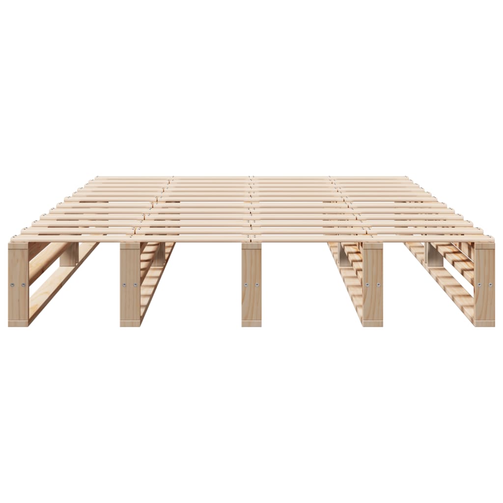 vidaXL Bedframe zonder matras massief grenenhout 160x200 cm bruin, foto 4