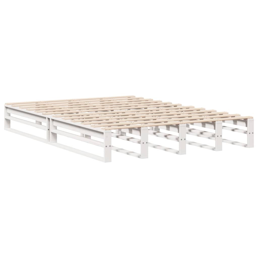 vidaXL Bedframe zonder matras massief grenenhout wit 160x200 cm, foto 2