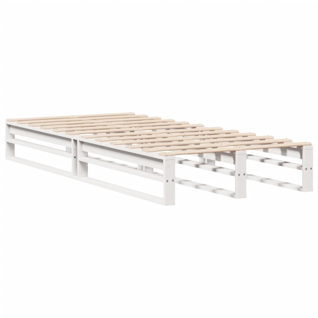 vidaXL Bedframe zonder matras massief grenenhout wit 90x190 cm afbeelding