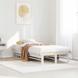 Postel bez matrace bílá 90 x 190 cm masivní borovice - obrázek 1