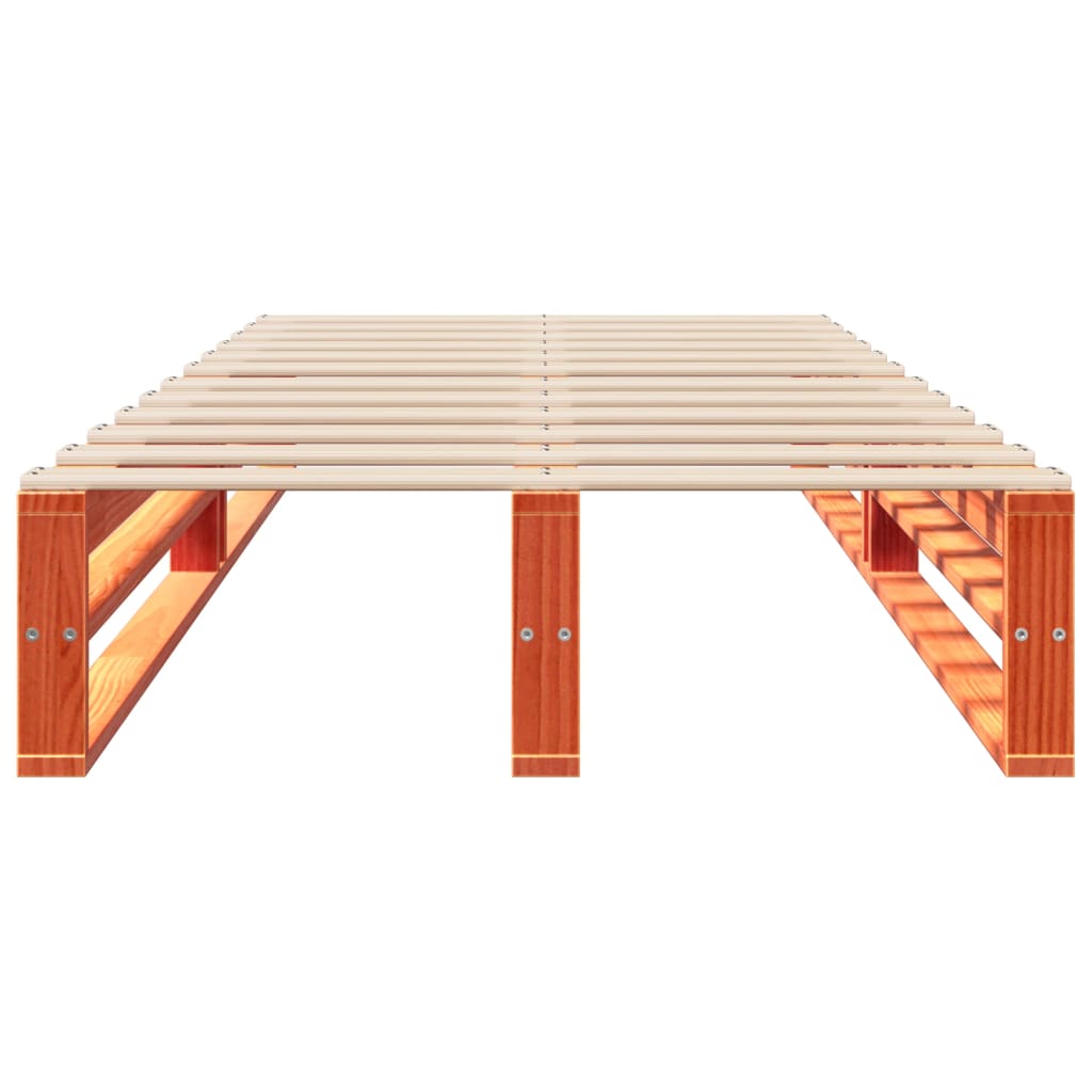vidaXL Bedframe zonder matras massief grenenhout wasbruin 90x190 cm bruin, foto 4