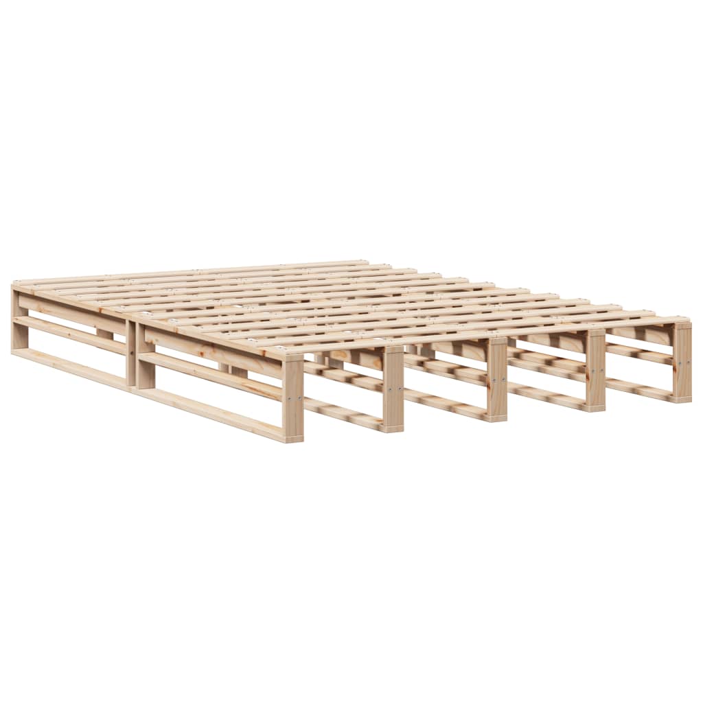 vidaXL Bedframe zonder matras massief grenenhout 135x190 cm afbeelding