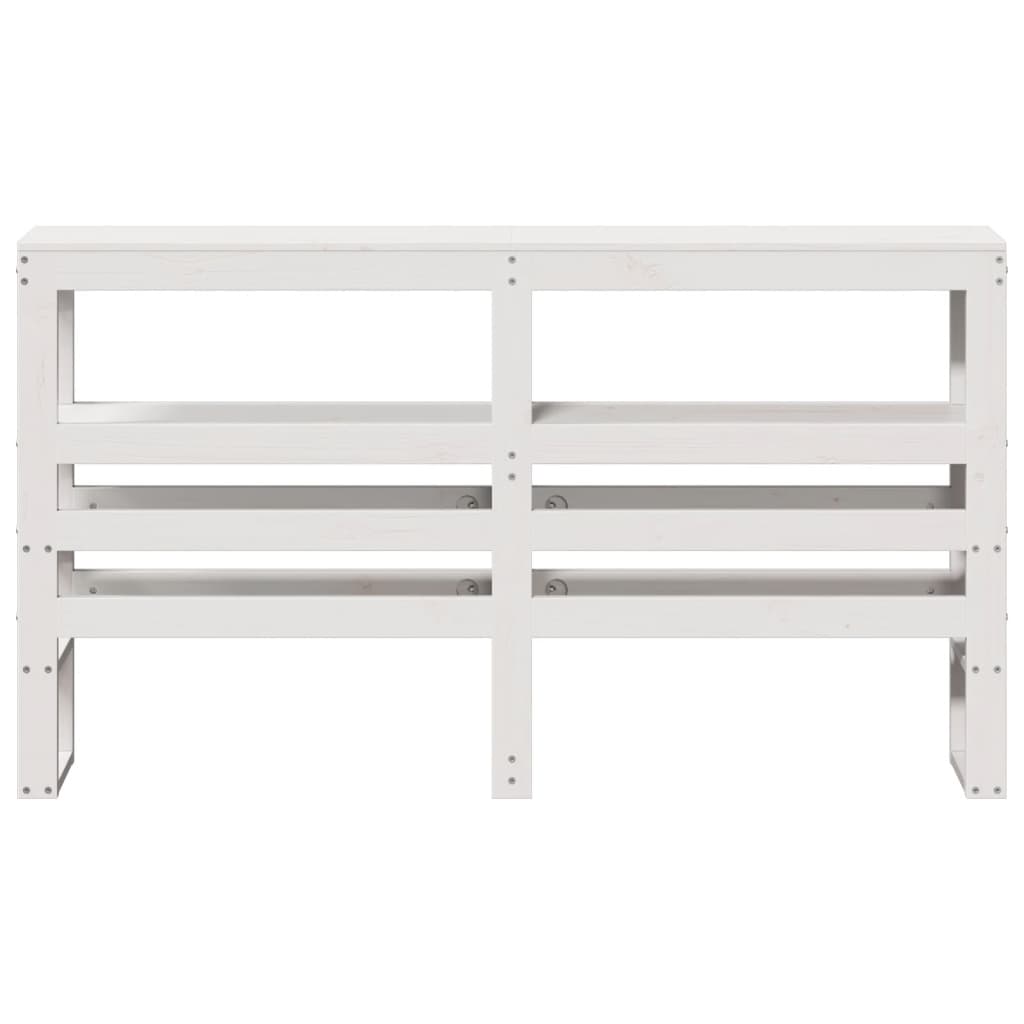 vidaXL Hoofdbord met schappen 140 cm massief grenenhout wit afbeelding