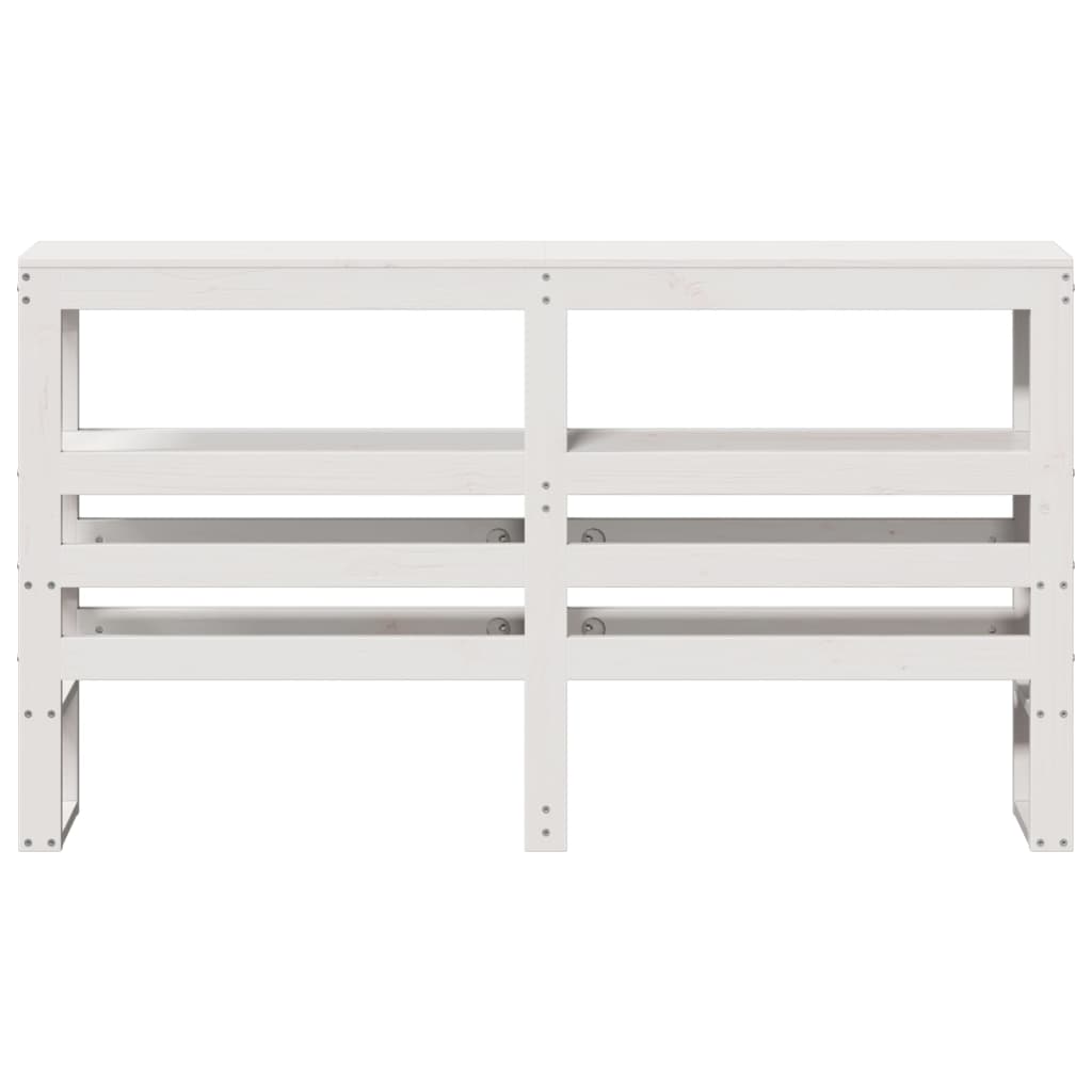 vidaXL Hoofdbord met schappen 135 cm massief grenenhout wit afbeelding
