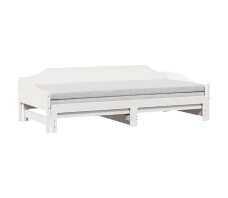 vidaXL Sofá-cama com gavetão 80x200 cm madeira de pinho maciça branco
