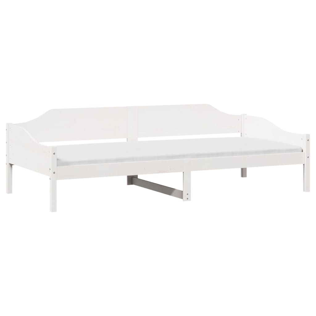 vidaXL Bedframe zonder matras massief grenenhout wit 90x200 cm afbeelding