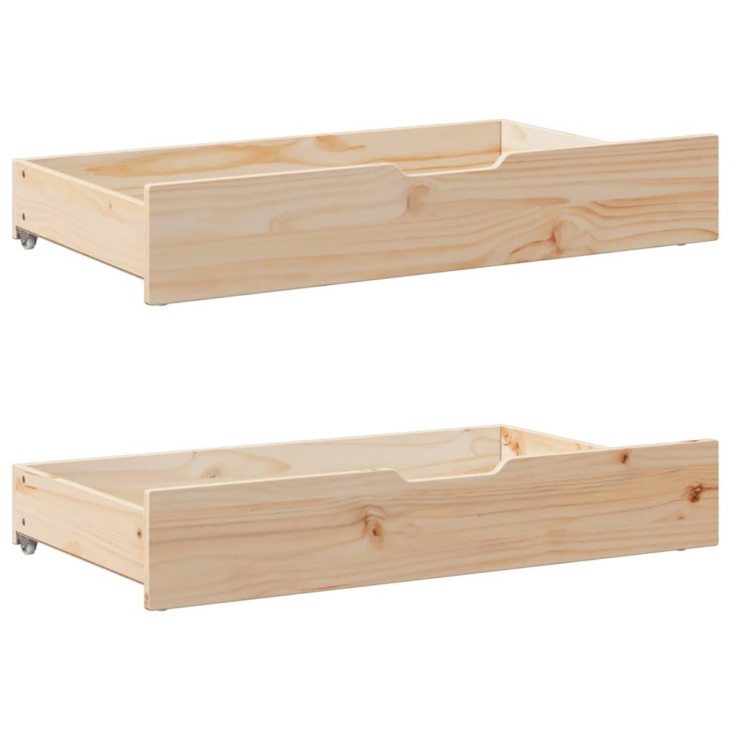 Cassettoni da Letto con Ruote 2 pz 95x55x16 cm in Legno di Pino